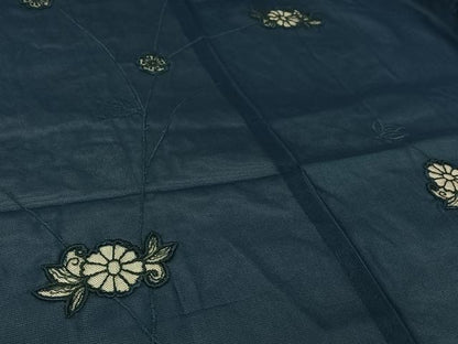 平和屋着物▽羽織　スリーシーズン　春夏秋　塵除け　草花文　正絹　逸品　AABL3829jh