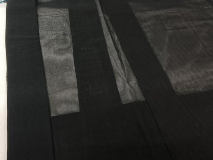 平和屋着物▽羽織　スリーシーズン　春夏秋　塵除け　紗　黒地　正絹　逸品　AABL3830jh