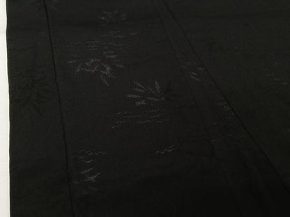 平和屋着物▽羽織　スリーシーズン　春夏秋　塵除け　草葉紋紗　黒地　正絹　逸品　AABL3832jh