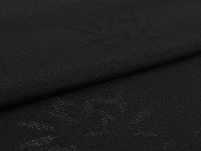 平和屋着物▽羽織　スリーシーズン　春夏秋　塵除け　草葉紋紗　黒地　正絹　逸品　AABL3832jh
