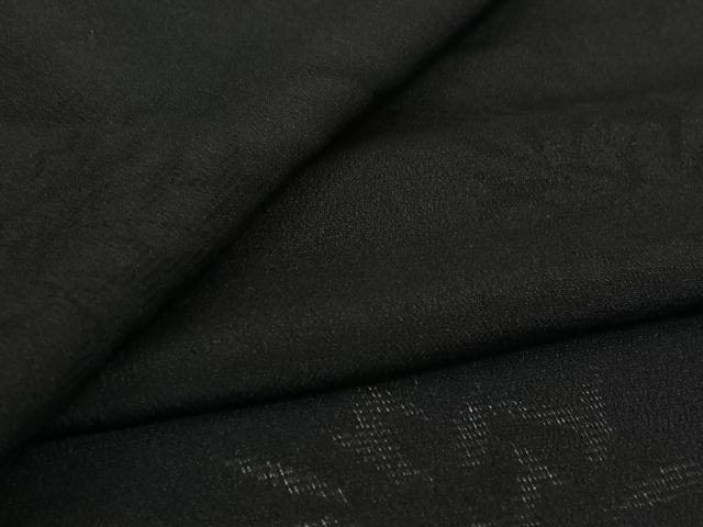 平和屋着物▽羽織　スリーシーズン　春夏秋　塵除け　草葉紋紗　黒地　正絹　逸品　AABL3832jh