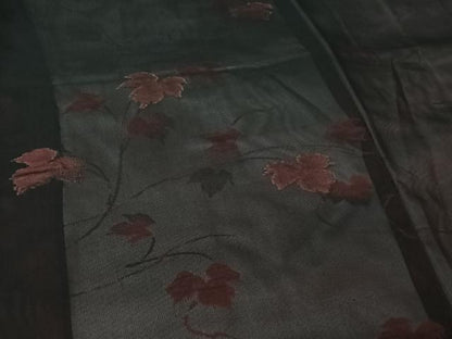 平和屋着物▽羽織　スリーシーズン　春夏秋　塵除け　紗　唐草文　黒地　正絹　逸品　未使用　AABL3835jh