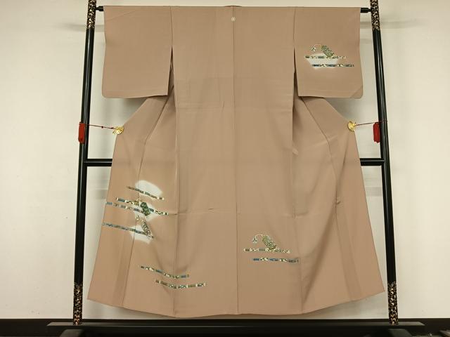 平和屋着物▽訪問着　単衣　楽器吉祥文　暈し染め　金銀彩　正絹　逸品　AABL3851jh