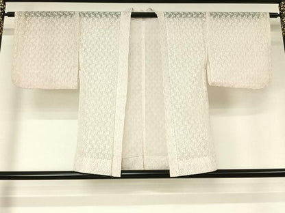平和屋着物▽羽織　スリーシーズン　春夏秋　塵除け　総レース　舞蝶文　銀糸　洗える着物　AABL3854jh