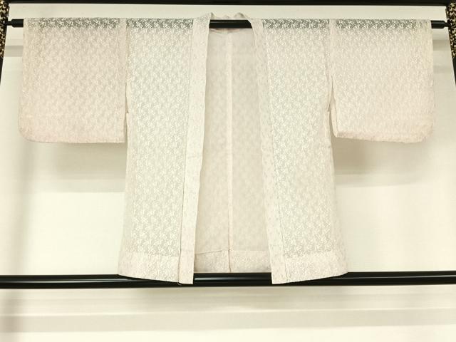 平和屋着物▽羽織　スリーシーズン　春夏秋　塵除け　総レース　舞蝶文　銀糸　洗える着物　AABL3854jh