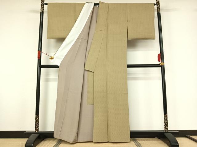 平和屋着物▽江戸小紋　彫師：住田双光・染匠：高田賢三　単衣　鮫の極　反端付き　正絹　逸品　AABL3862jh