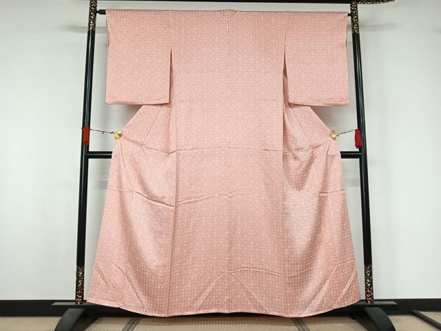 平和屋着物▽上質な小紋　単衣　琉球絣文様　正絹　逸品　AABL3873jh