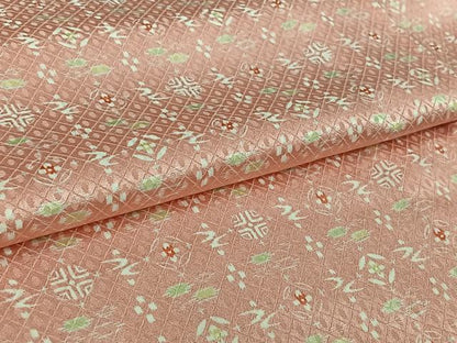 平和屋着物▽上質な小紋　単衣　琉球絣文様　正絹　逸品　AABL3873jh