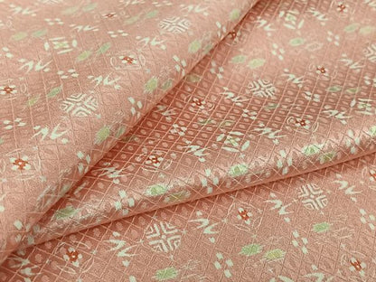 平和屋着物▽上質な小紋　単衣　琉球絣文様　正絹　逸品　AABL3873jh