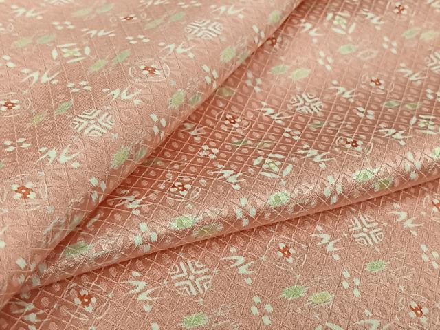 平和屋着物▽上質な小紋　単衣　琉球絣文様　正絹　逸品　AABL3873jh