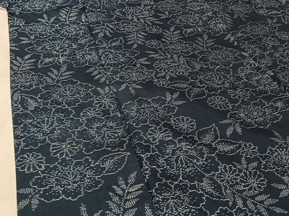 平和屋着物▽本場大島紬　単衣　草花文　正絹　逸品　AABL3886jh