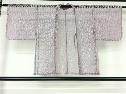 平和屋着物▽羽織　スリーシーズン　春夏秋　塵除け　総レース　草花文　銀糸　洗える着物　AABL3891jh