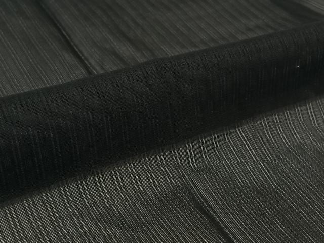 平和屋着物▽道行コート　スリーシーズン　春夏秋　塵除け　縞　黒地　正絹　逸品　AABL3892jh