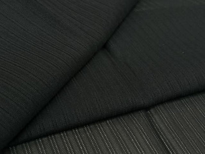 平和屋着物▽道行コート　スリーシーズン　春夏秋　塵除け　縞　黒地　正絹　逸品　AABL3892jh
