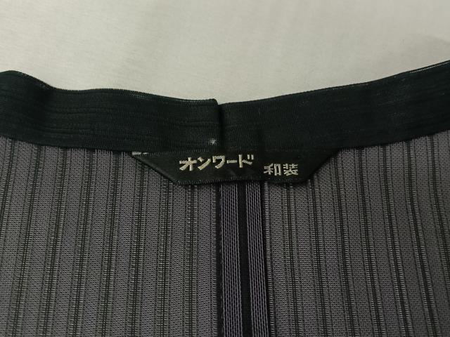 平和屋着物▽道行コート　スリーシーズン　春夏秋　塵除け　縞　黒地　正絹　逸品　AABL3892jh