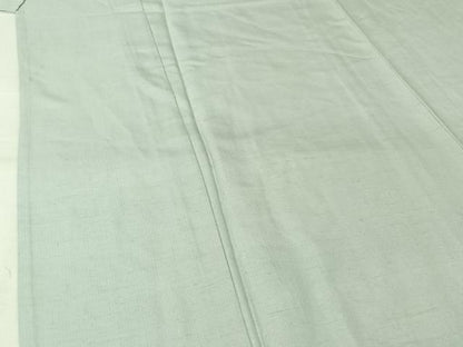 平和屋着物▽上質な紬　単衣　色無地　藍白色　正絹　逸品　AABL3897jh