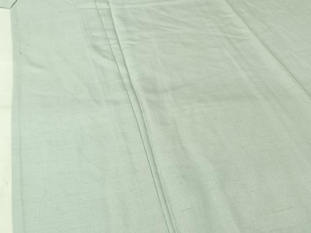 平和屋着物▽上質な紬　単衣　色無地　藍白色　正絹　逸品　AABL3897jh
