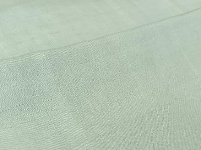 平和屋着物▽上質な紬　単衣　色無地　藍白色　正絹　逸品　AABL3897jh