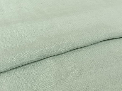 平和屋着物▽上質な紬　単衣　色無地　藍白色　正絹　逸品　AABL3897jh