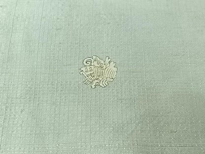 平和屋着物▽上質な紬　単衣　色無地　藍白色　正絹　逸品　AABL3897jh