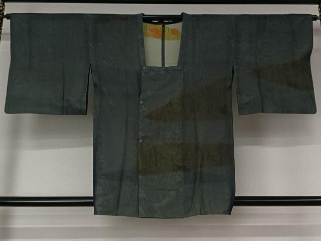 平和屋着物▽道行コート　無双　紗袷　紗×絽　スリーシーズン　春夏秋　塵除け　草花文　正絹　逸品　AABL3900jh