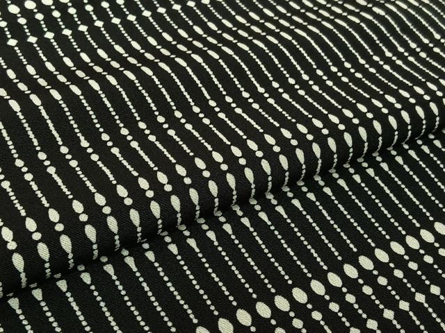 平和屋着物▽上質な小紋　単衣　縞　黒地　正絹　逸品　AABL3904jh