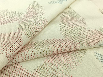 平和屋着物▽お召　単衣　舞蝶文　正絹　逸品　AABL3913jh