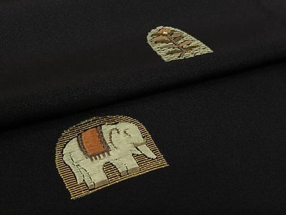 平和屋着物▽訪問着　単衣　総刺繍　竹屋町刺繍　象　金糸　正絹　逸品　AABL3914jh
