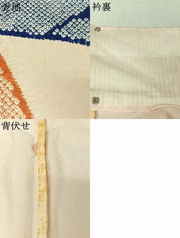 平和屋着物▽訪問着　単衣　絞り　刺繍　草花文　金彩　正絹　逸品　AABL3915jh