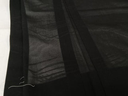 平和屋着物▽羽織　スリーシーズン　春夏秋　塵除け　流水文　黒地　正絹　逸品　AABL3921jh