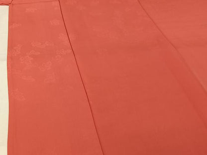 平和屋着物▽上質な色無地　単衣　舞葉地紋　桃色　正絹　逸品　AABL3922jh