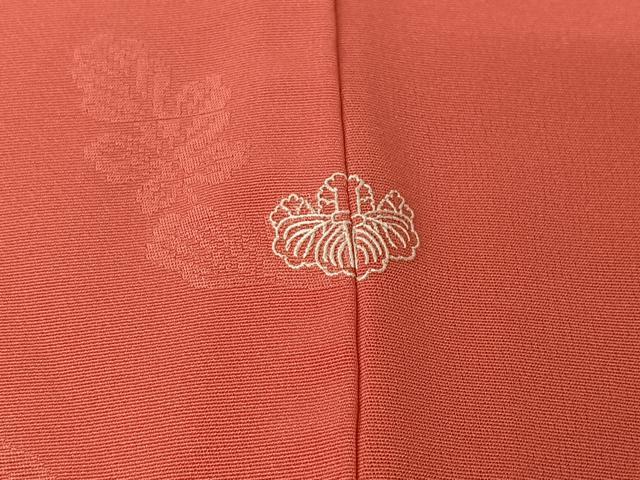平和屋着物▽上質な色無地　単衣　舞葉地紋　桃色　正絹　逸品　AABL3922jh