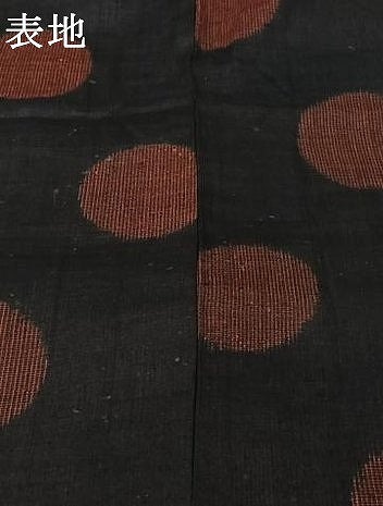 平和屋着物▽結城ちぢみ　単衣　丸文　正絹　逸品　AABL3925jh