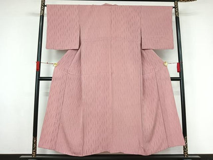 平和屋着物▽お召　単衣　よろけ立涌文　正絹　逸品　AABL3927jh