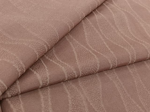 平和屋着物▽お召　単衣　よろけ立涌文　正絹　逸品　AABL3927jh