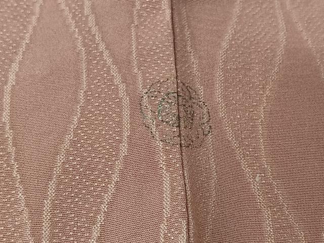 平和屋着物▽お召　単衣　よろけ立涌文　正絹　逸品　AABL3927jh
