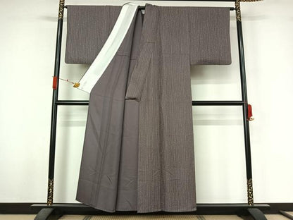 平和屋着物▽上質な小紋　単衣　蔦草文　金彩　正絹　逸品　AABL3930jh