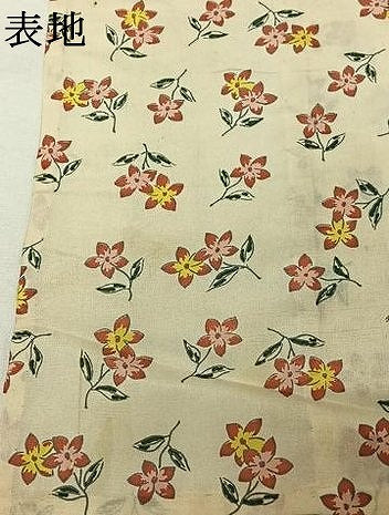 平和屋着物▽上質な小紋　単衣　草花文　正絹　逸品　AABL3932jh