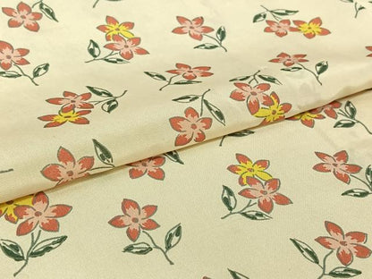 平和屋着物▽上質な小紋　単衣　草花文　正絹　逸品　AABL3932jh