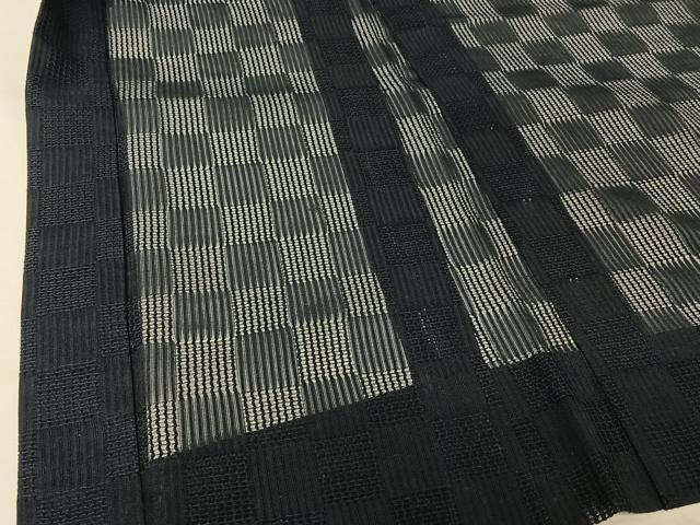 平和屋着物▽羽織　スリーシーズン　春夏秋　塵除け　市松文様　正絹　逸品　AABL3933jh