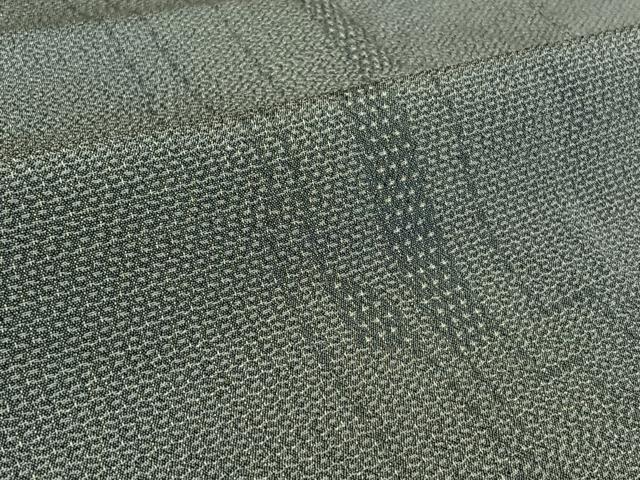 平和屋着物▽本塩沢　単衣　110亀甲　変わり縞　正絹　逸品　AABL3937jh