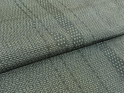平和屋着物▽本塩沢　単衣　110亀甲　変わり縞　正絹　逸品　AABL3937jh