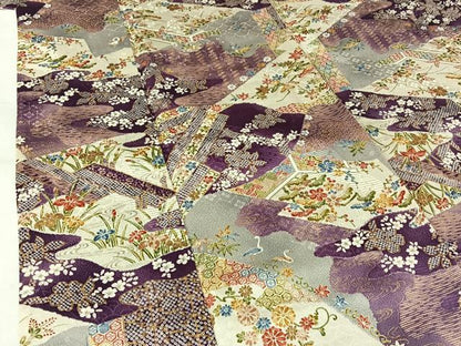 平和屋着物▽創業460年・千總　小紋　単衣　吉祥花文　金彩　正絹　逸品　AABL3938jh