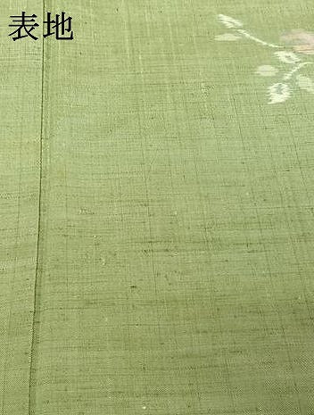 平和屋着物▽上質な紬　単衣　草花文　正絹　逸品　AABL3940jh
