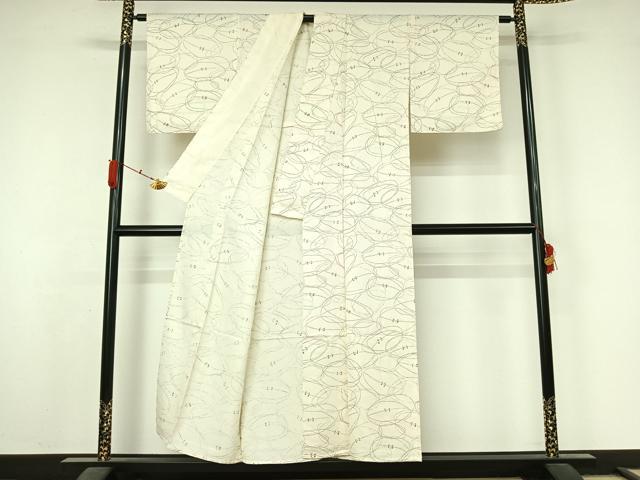 平和屋着物▽上質な小紋　単衣　手描き　さくらんぼ　正絹　逸品　AABL3942jh