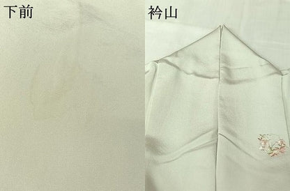 平和屋着物▽訪問着　単衣　総刺繍　花蝶丸文　金糸　正絹　逸品　AABL3945jh