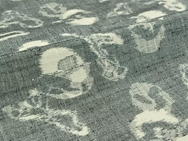 平和屋着物▽上質な紬　単衣　成り物　正絹　逸品　AABL3951jh