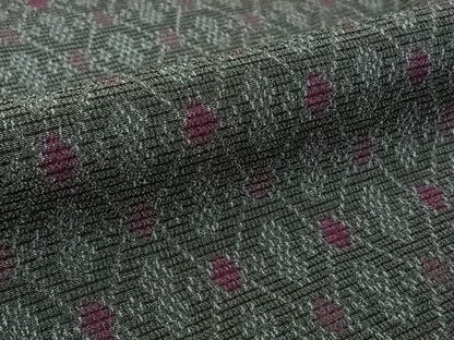 平和屋着物▽お召　単衣　幾何学文様　正絹　逸品　AABL3952jh