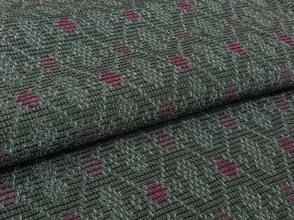 平和屋着物▽お召　単衣　幾何学文様　正絹　逸品　AABL3952jh