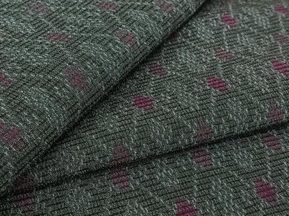 平和屋着物▽お召　単衣　幾何学文様　正絹　逸品　AABL3952jh